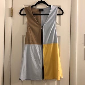 SOLD Patchwork Suede Zip Front Vest Top